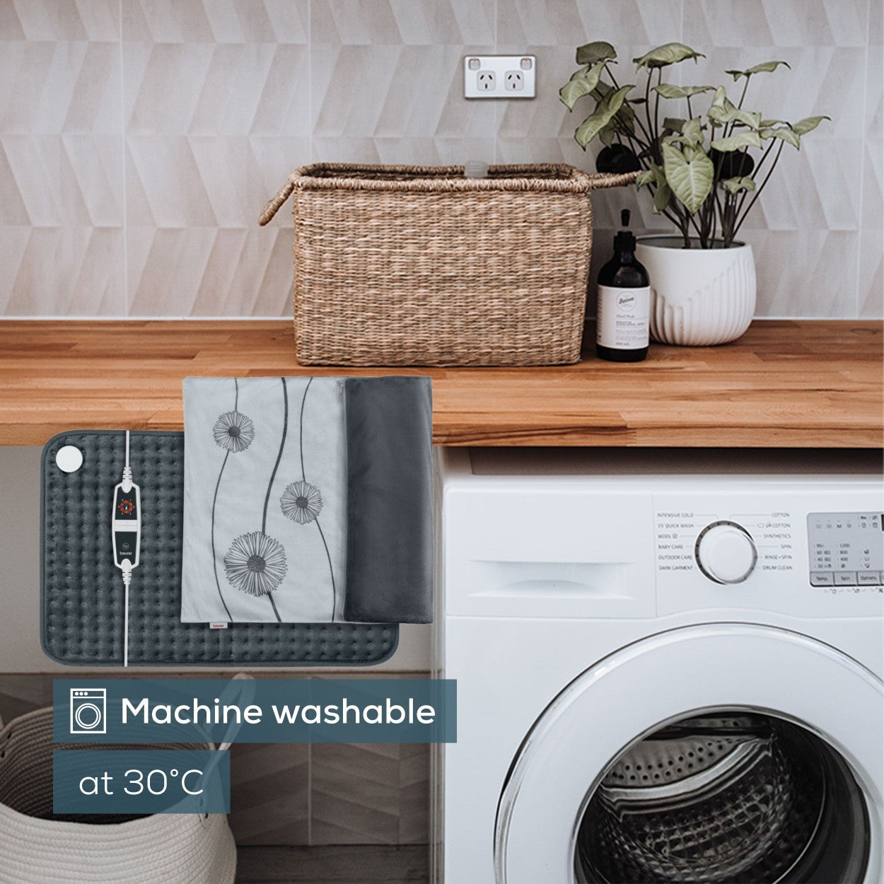 Beurer Electric Heat Pad HK 125 XXL COSY Energy Efficient Heating 60x40cm. Grey