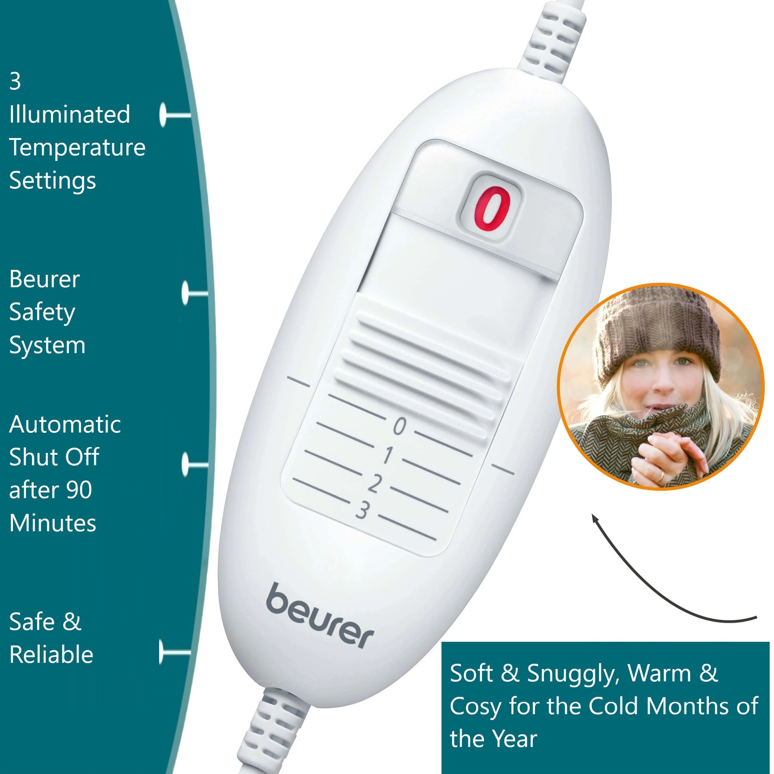 Beurer HK 54 GREY Cosy Electric Heat Pad for Shoulders & Neck