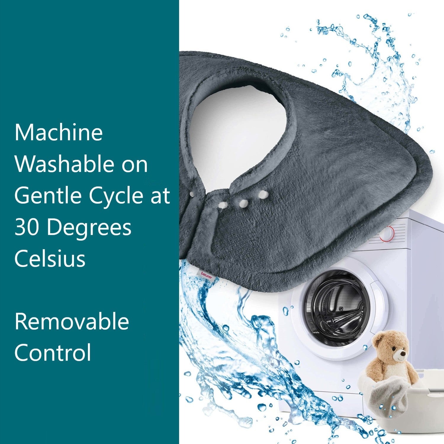 Beurer HK 54 GREY Cosy Electric Heat Pad for Shoulders & Neck