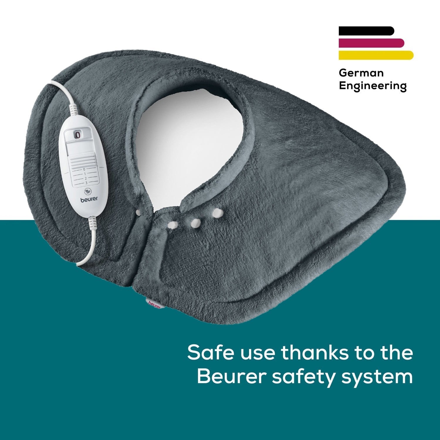 Beurer HK 54 GREY Cosy Electric Heat Pad for Shoulders & Neck