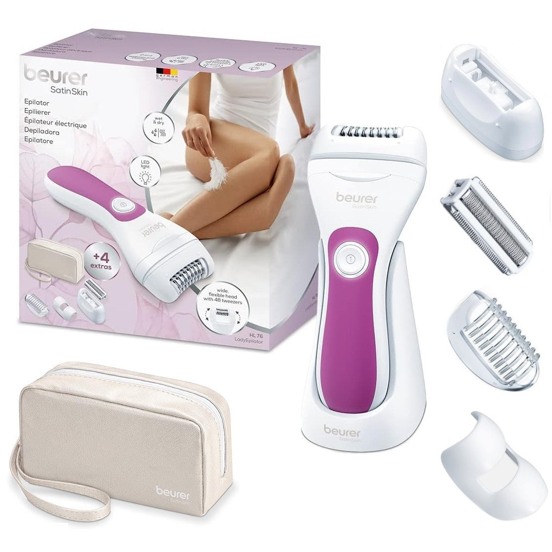 Beurer HL 76 SatinSkin Wet & Dry Epilator, Shaver & Trimmer - Rechargeable