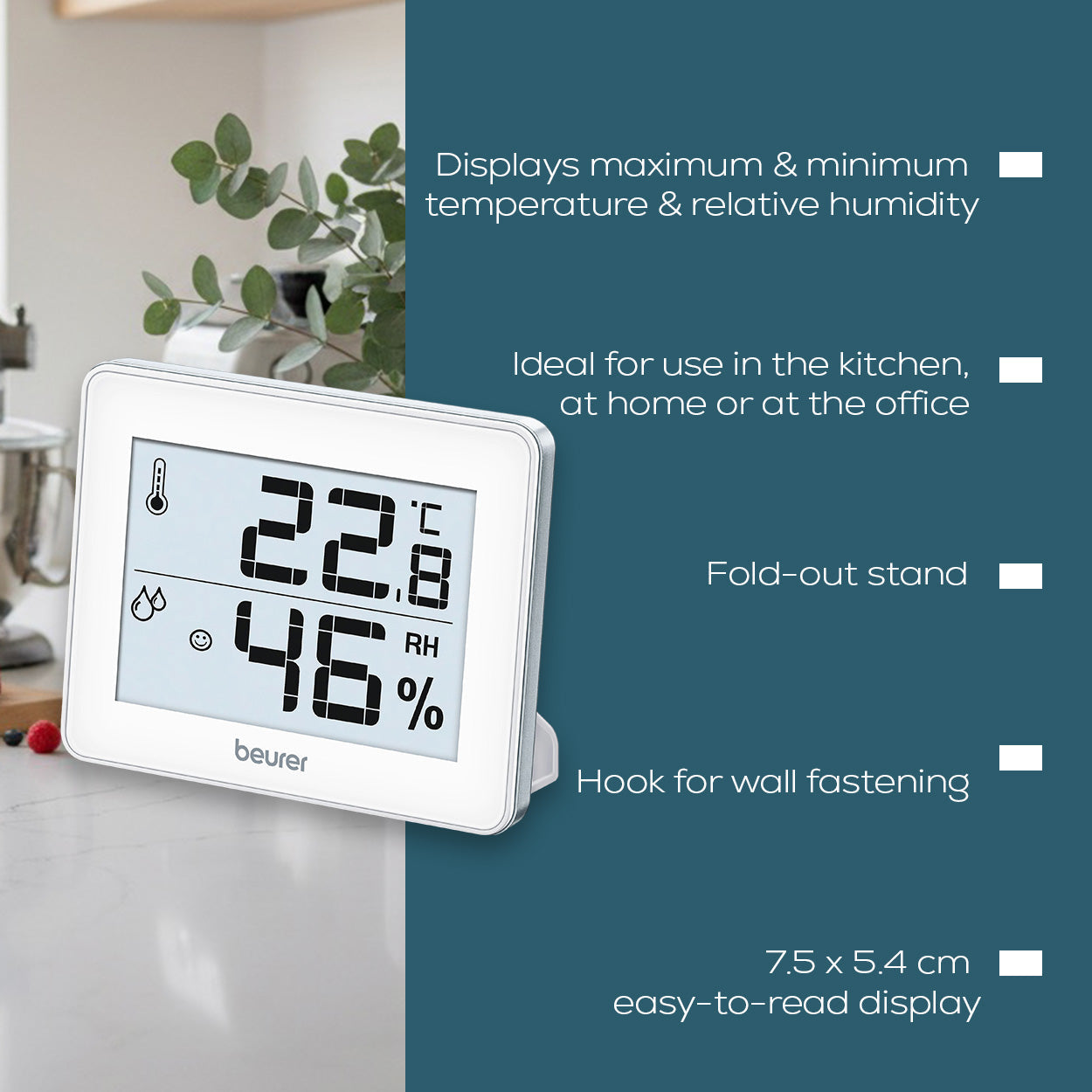 Beurer Germany HM 16 Thermo Hygrometer | Temperature & Humidity Monitor