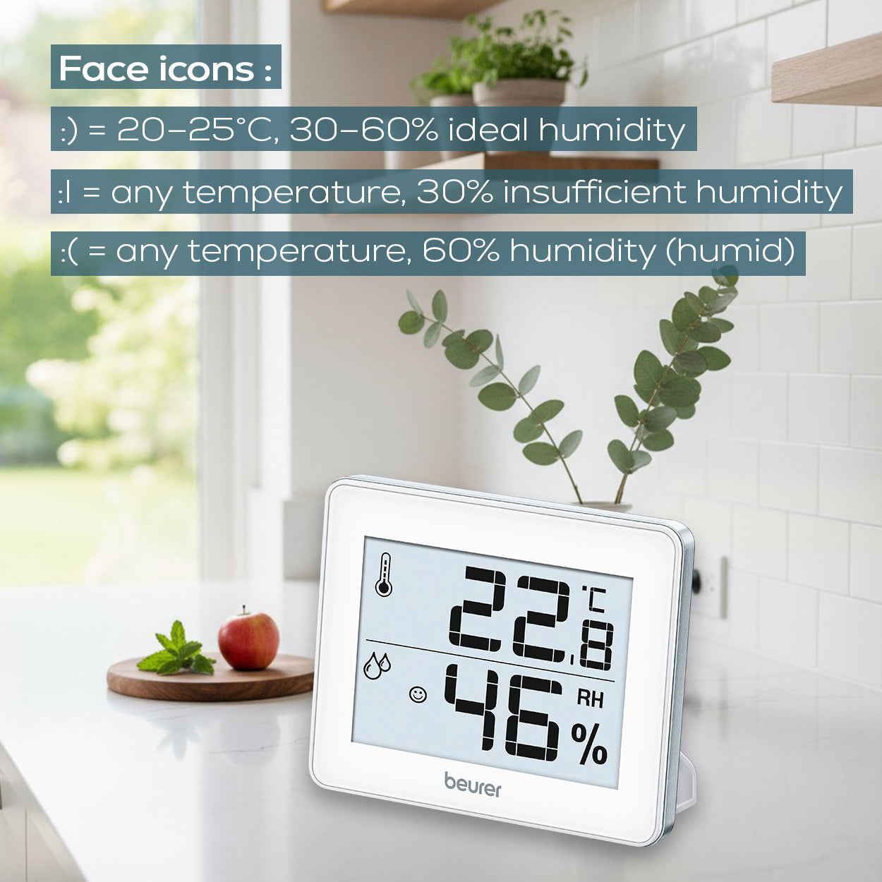 Beurer Germany HM 16 Thermo Hygrometer | Temperature & Humidity Monitor