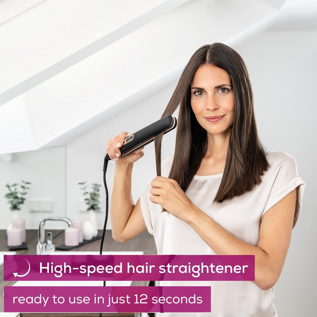Beurer HS 100 Hair Straightener & Curler: High Speed Power. Heats up Ready in Seconds
