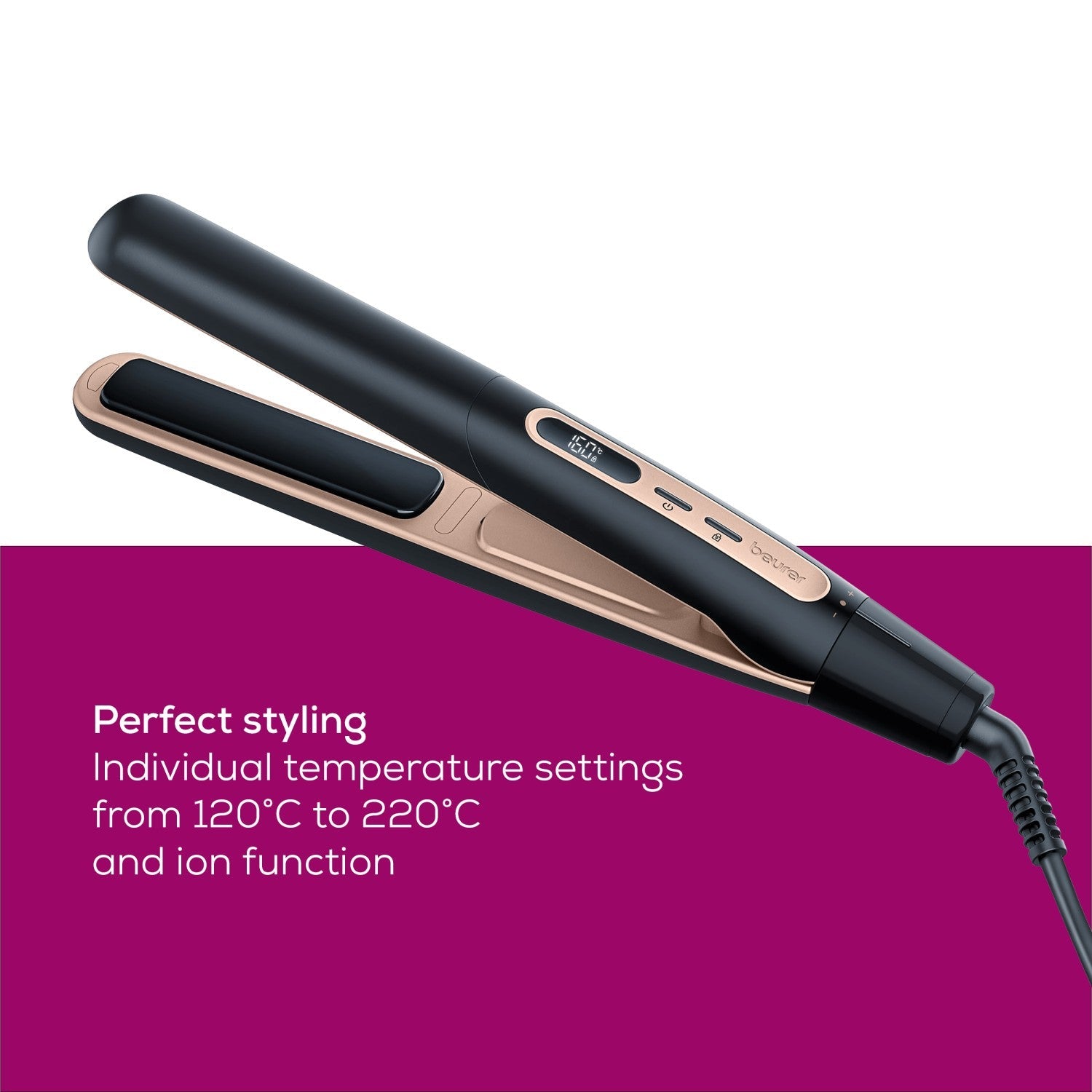 Beurer HS 100 Hair Straightener & Curler: High Speed Power. Heats up Ready in Seconds