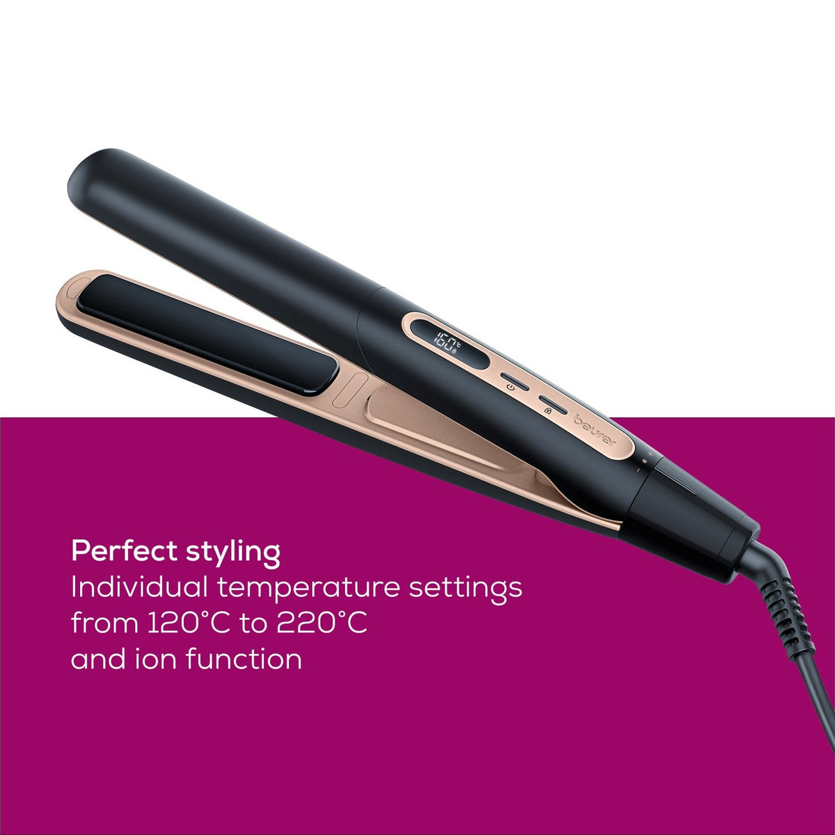 Beurer Germany Hair Straightener & Curler: Heats Up Ready in Seconds HS 100