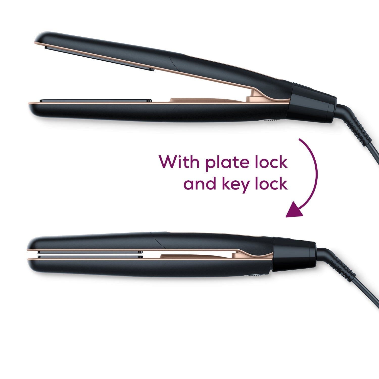 Beurer HS 100 Hair Straightener & Curler: High Speed Power. Heats up Ready in Seconds