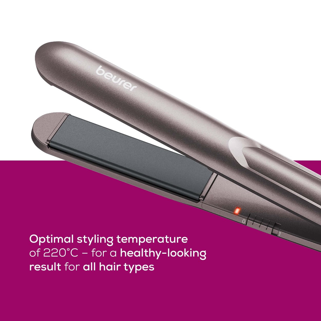 Beurer HS 15 Hair Straightener: Fast Heating | Ceramic Coating | Gentle on Hair | Straighten, Curl or Wave