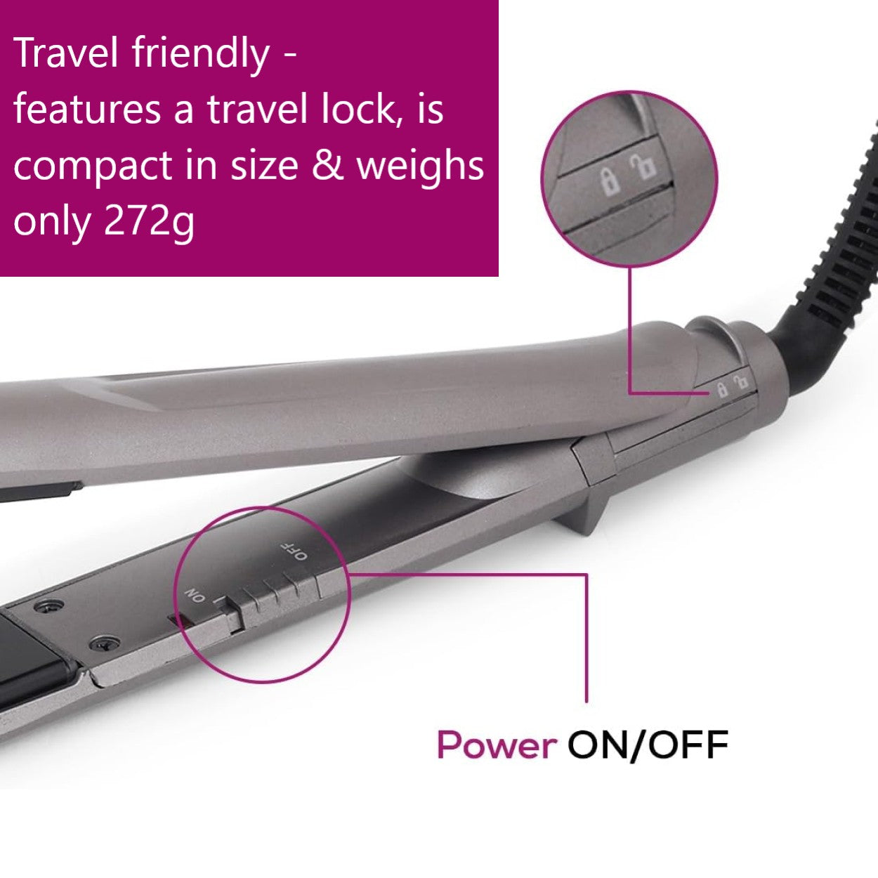 Beurer HS 15 Hair Straightener: Fast Heating | Ceramic Coating | Gentle on Hair | Straighten, Curl or Wave