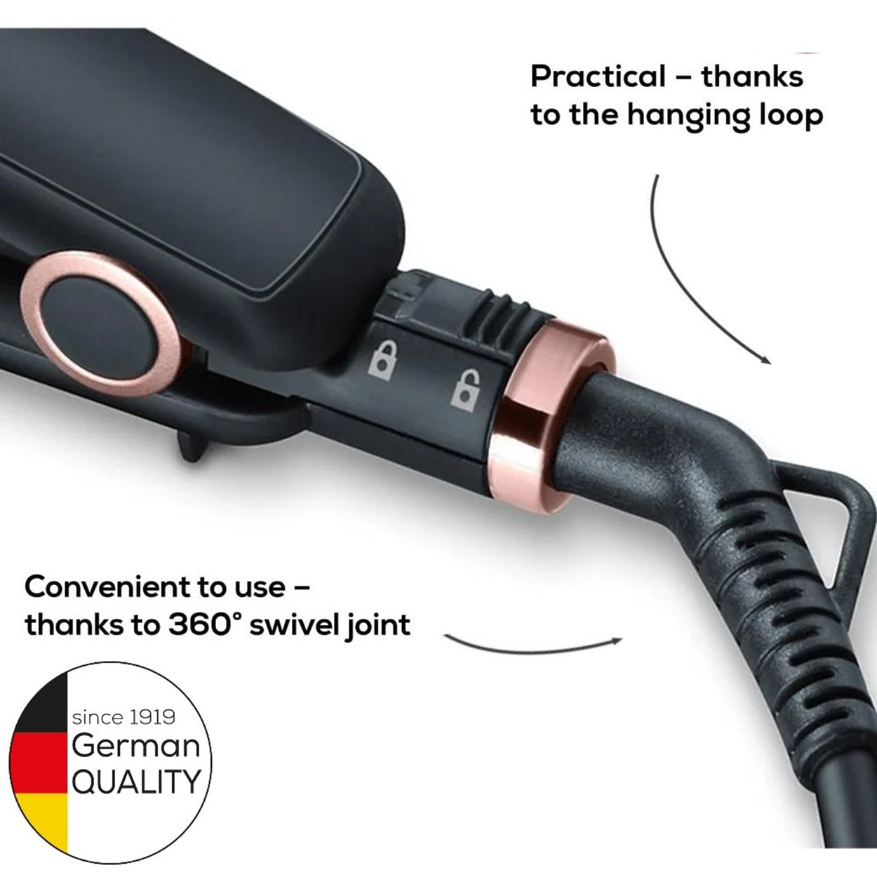 Beurer Hair Straightener / Flat Iron: Fast Heat. Variable Temperature. Straightening, Curl or Wave Options HS 30