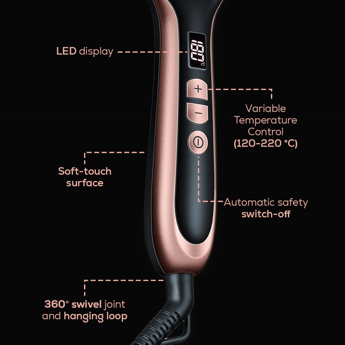 Demo - Beurer HS 60 Hair Straightening Brush with Ceramic Protective Coating