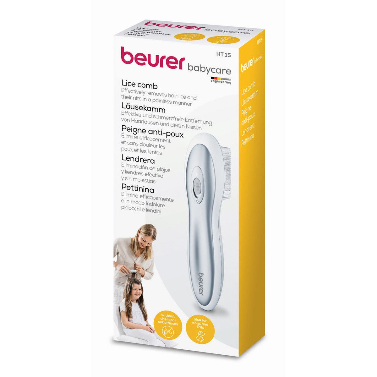 Beurer HT 15 Electric Lice Comb – Safe, Chemical-Free Lice & Nit Removal for Children & Pets