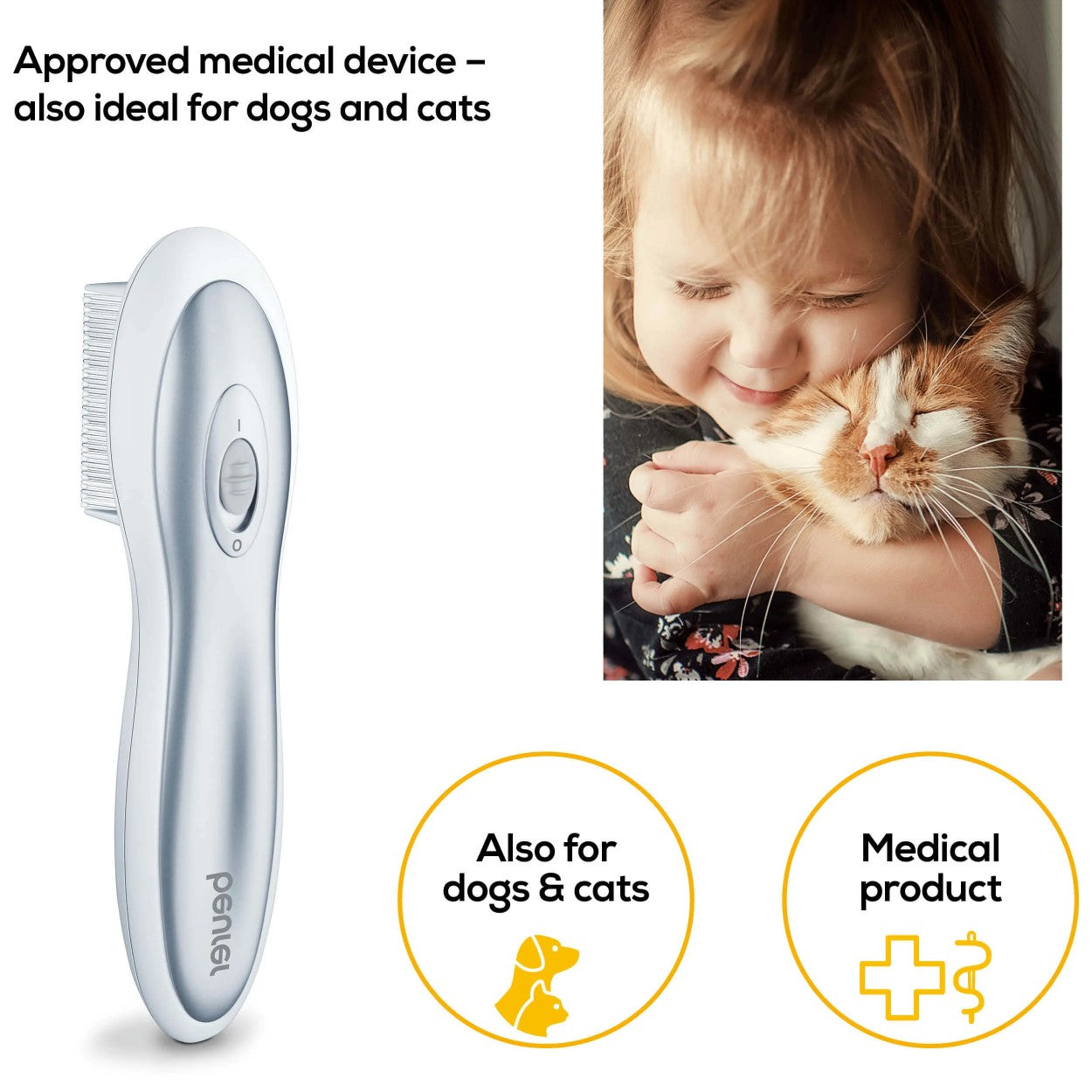 Beurer HT 15 Electric Lice Comb – Safe, Chemical-Free Lice & Nit Removal for Children & Pets