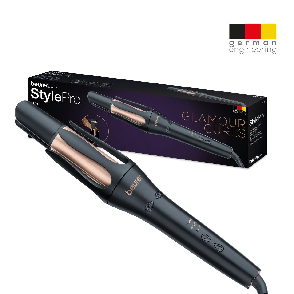 Beurer HT 75 Automatic Hair Curler with Smart Timer & 4-Way Ion Outlet