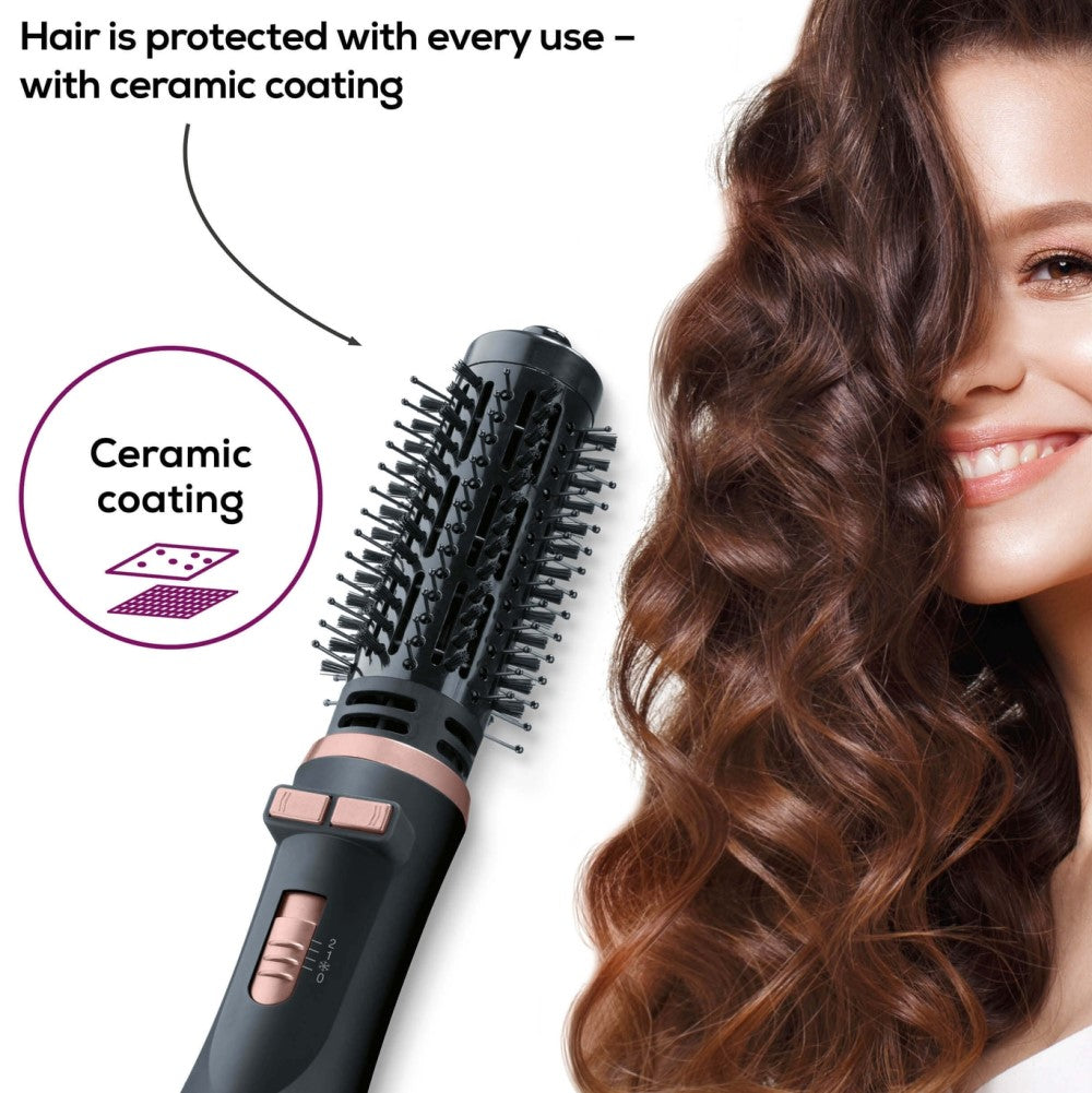 Beurer HT 80 Hot Air Brush | Rotating Hair Styler & Dryer for Volume or Curls