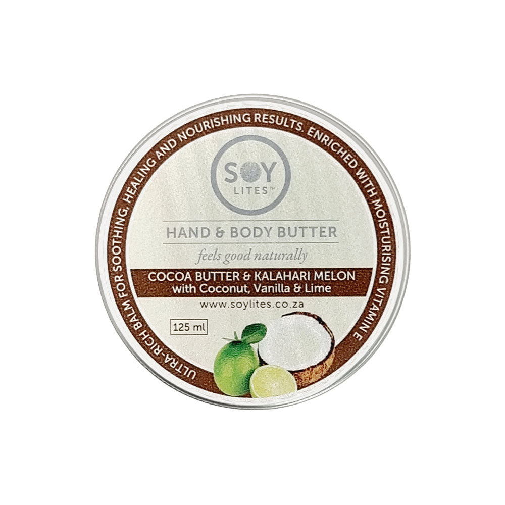 SoyLites Hand & Body Butter - Coco Butter & Kalahari Melon with Coconut, Vanilla and Lime (125ml)