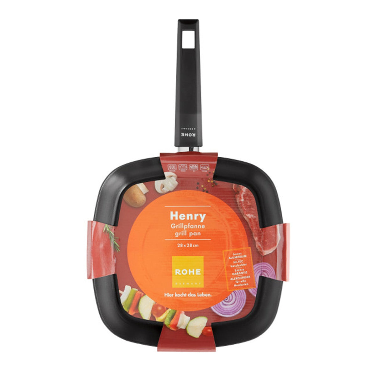 ROHE Germany Grill Pan with Non-Stick Hi-Tech Coating "Henry" 28 x 28cm