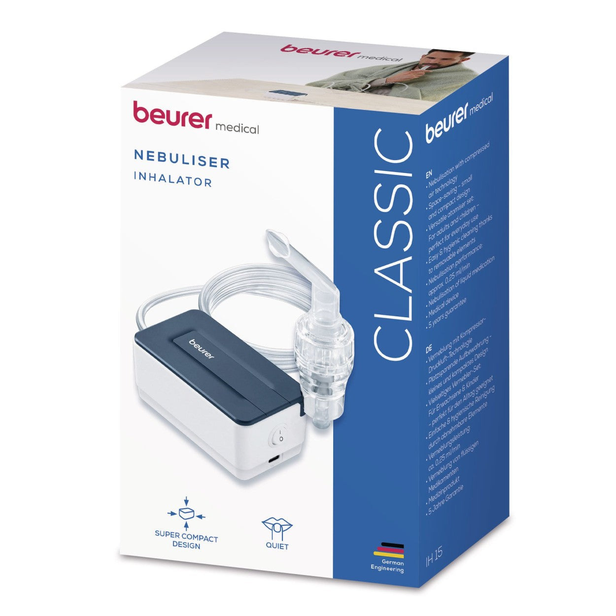 Beurer Germany IH 15 Nebuliser | Compact, Easy-to-Use Inhaler for Adults & Children | Effective Respiratory Treatment