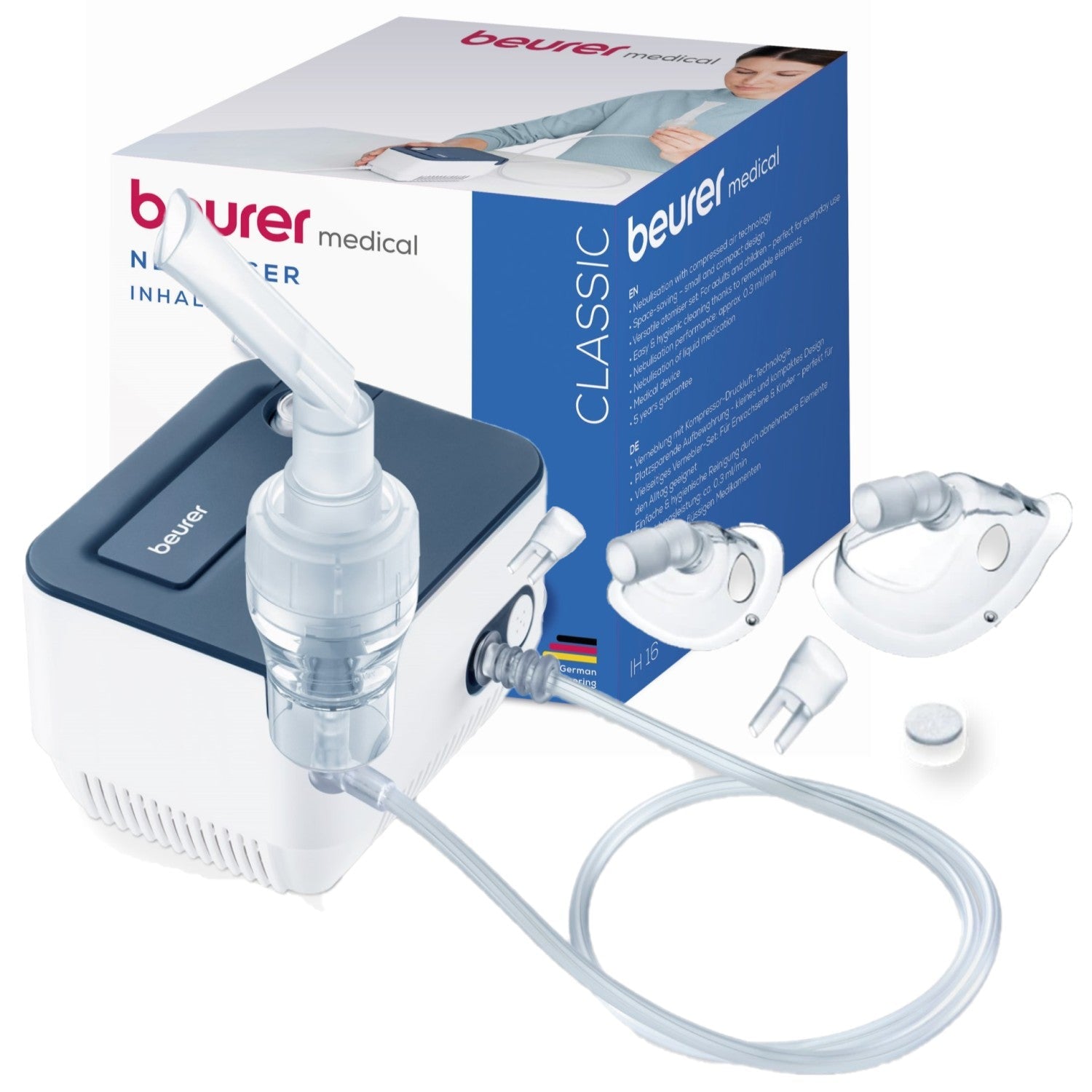 Beurer IH 16 Nebuliser for Adults & Children. Space-Saving & Compact. High-Performing Compressed Air Technology