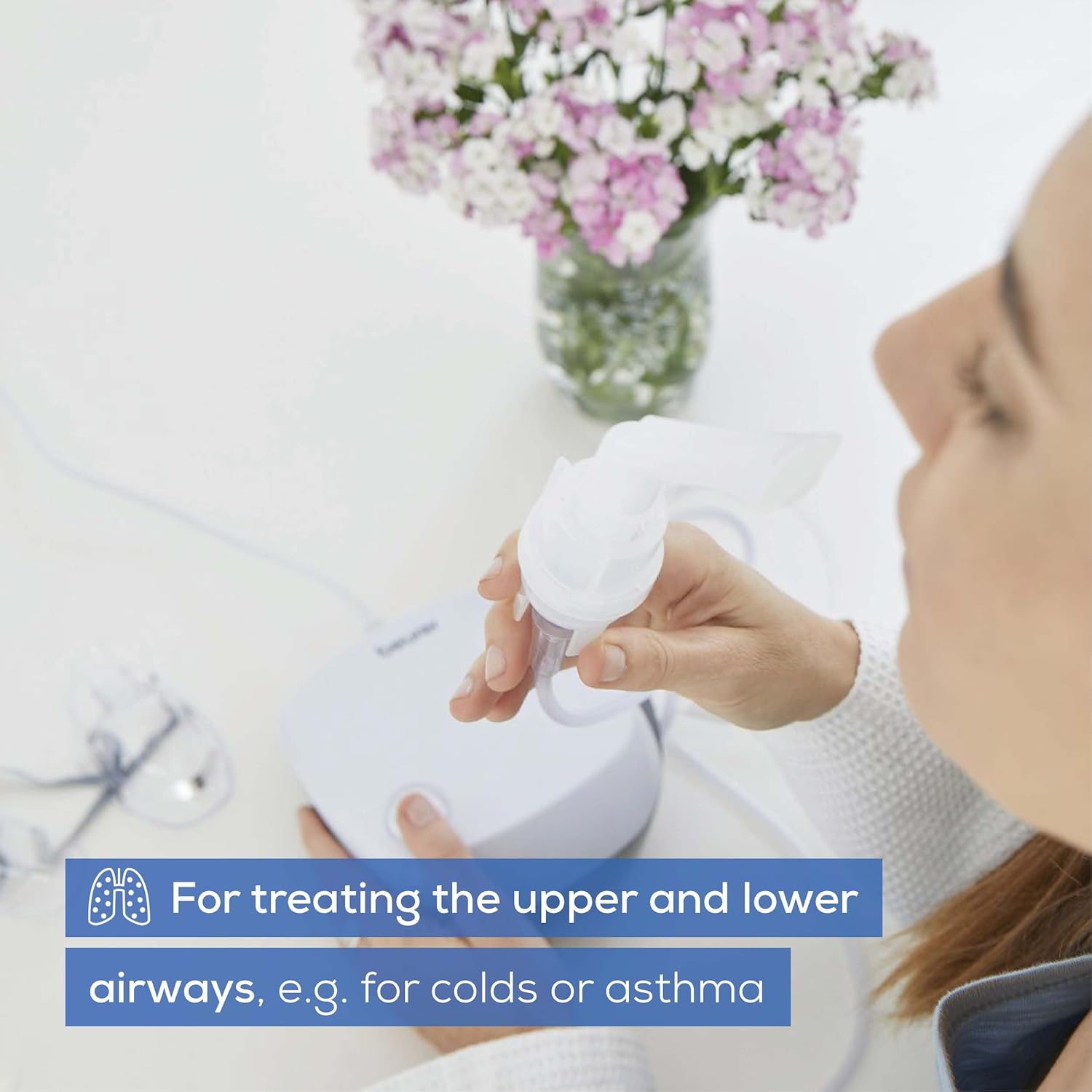 Beurer IH 18 Compressed Air Technology Nebuliser Including Accessories - Fast, Effective Upper & Lower Airway Relief