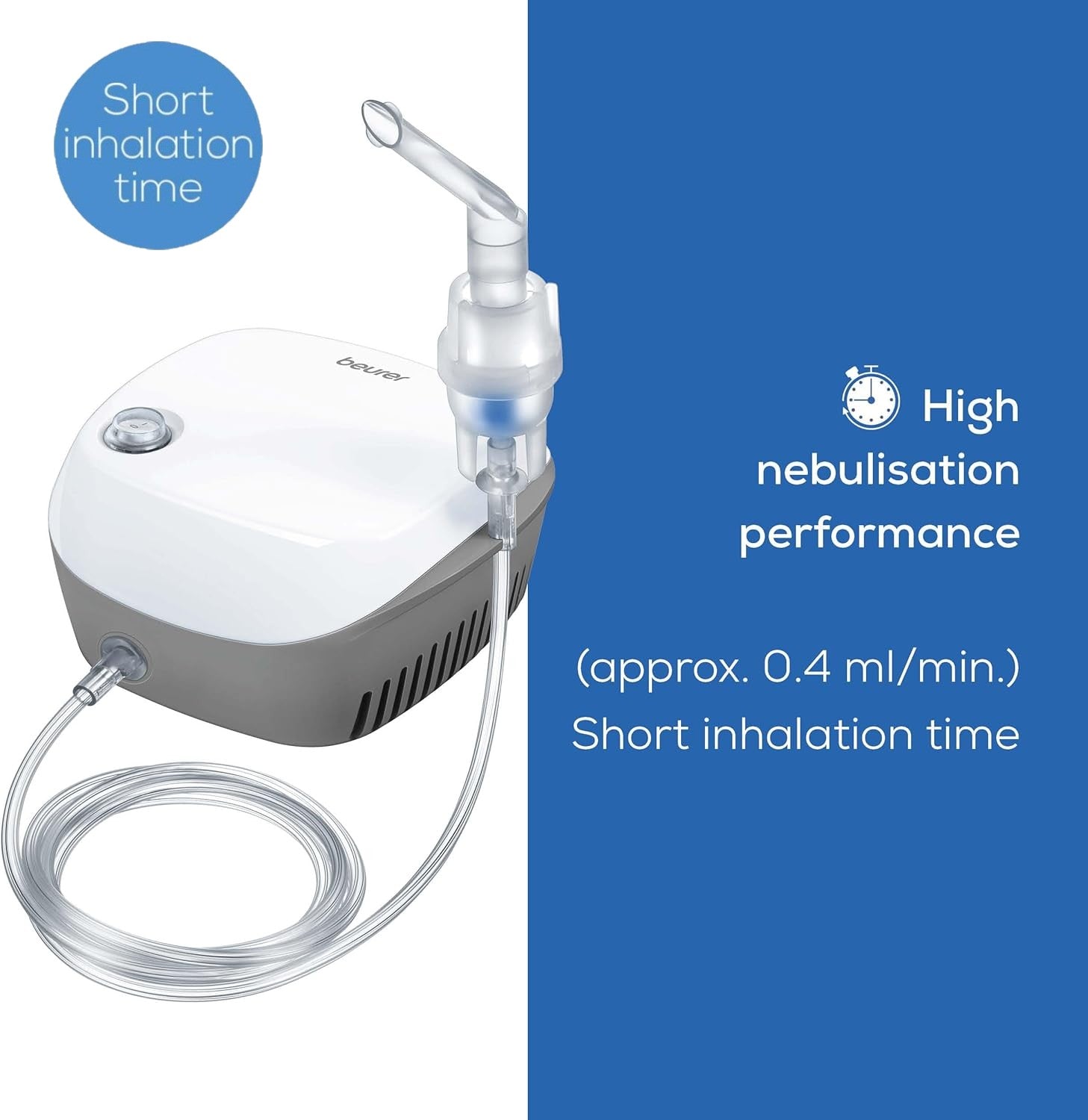 Beurer IH 18 Compressed Air Technology Nebuliser Including Accessories - Fast, Effective Upper & Lower Airway Relief