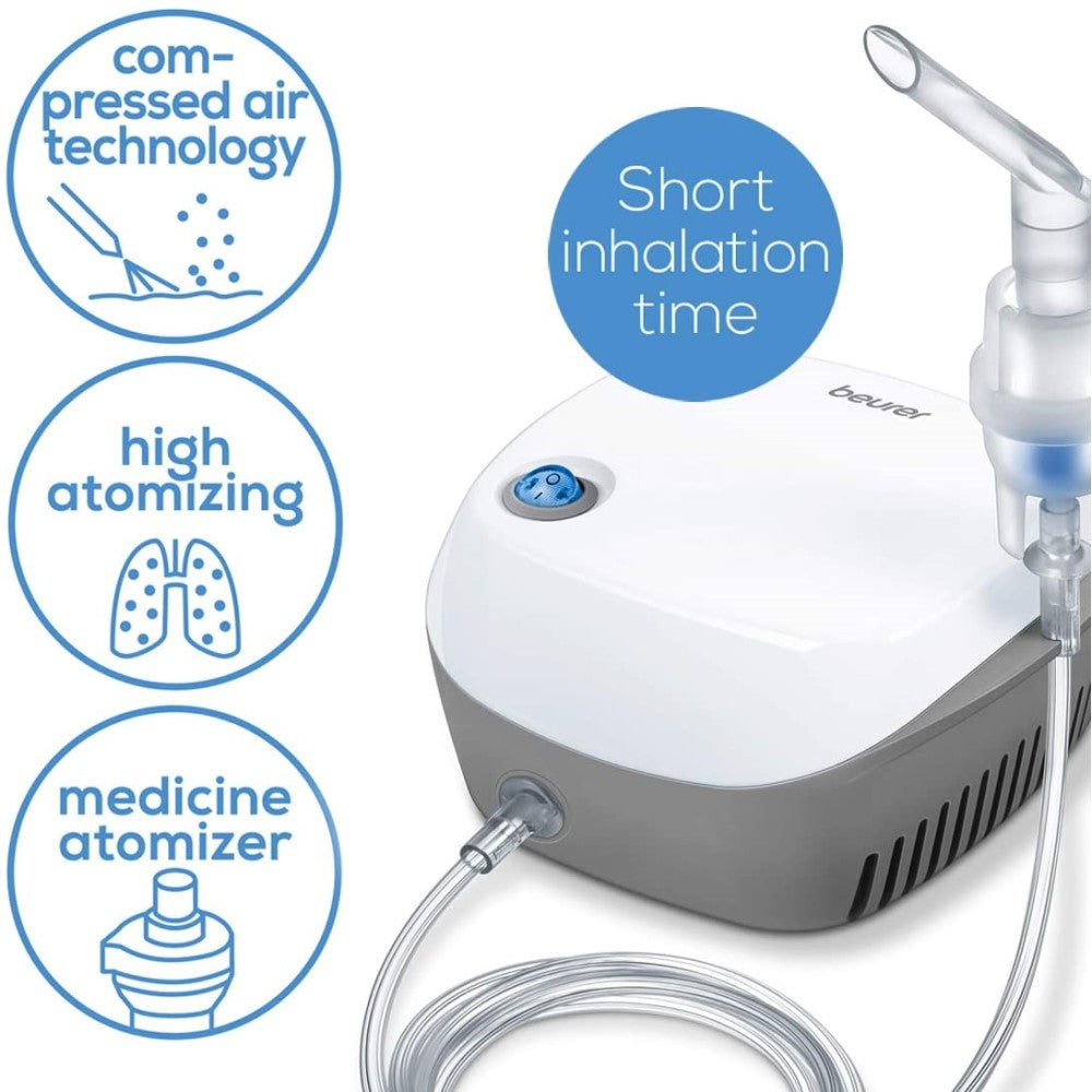 Beurer IH 18 Compressed Air Technology Nebuliser Including Accessories - Fast, Effective Upper & Lower Airway Relief