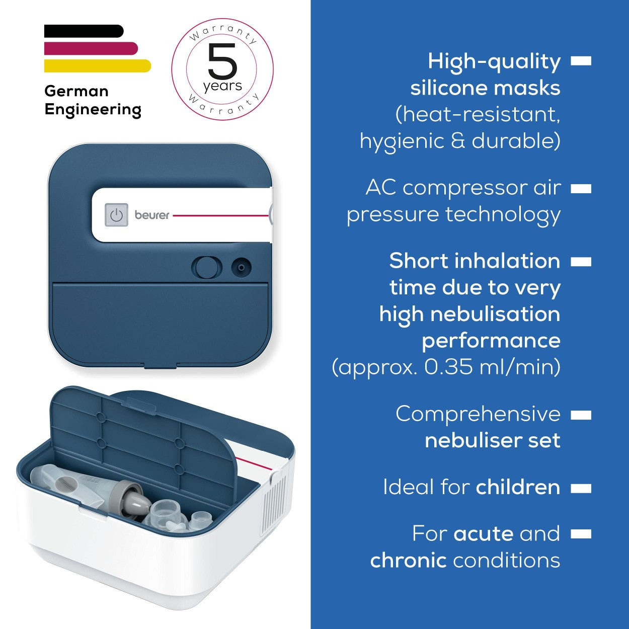 Beurer Nebuliser: With Adult & Child Accessories and Nasal Douche IH 28 PRO