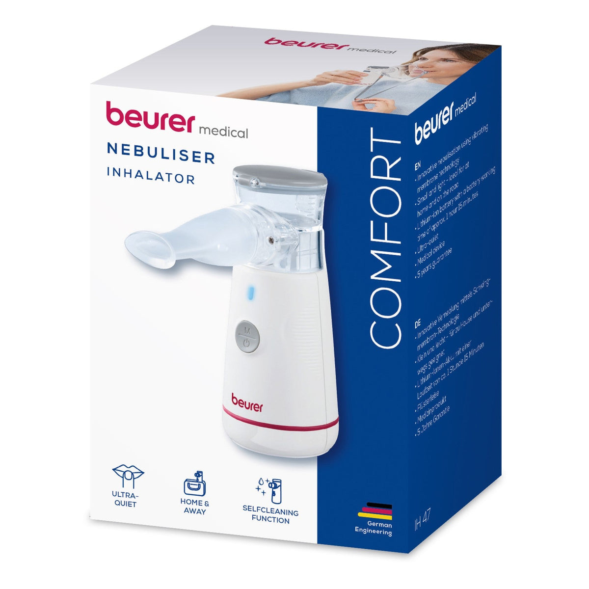 Beurer IH 47 Portable Nebuliser Ideal for Adults, Children & Travel. USB Rechargeable