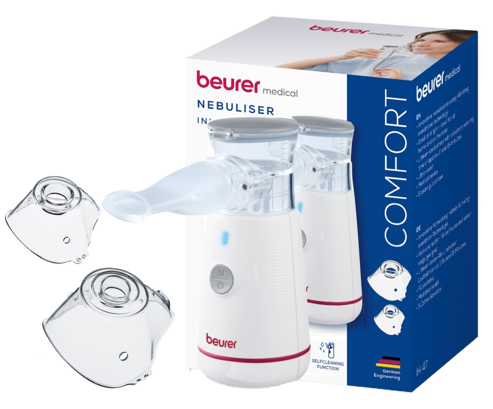 Beurer IH 47 Portable Nebuliser Ideal for Adults, Children & Travel. USB Rechargeable