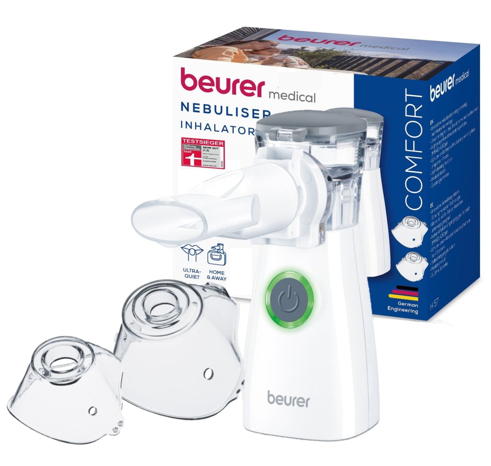 Beurer IH 57 Nebuliser Ideal for Adults, Children & Travel: Compact & USB Rechargeable
