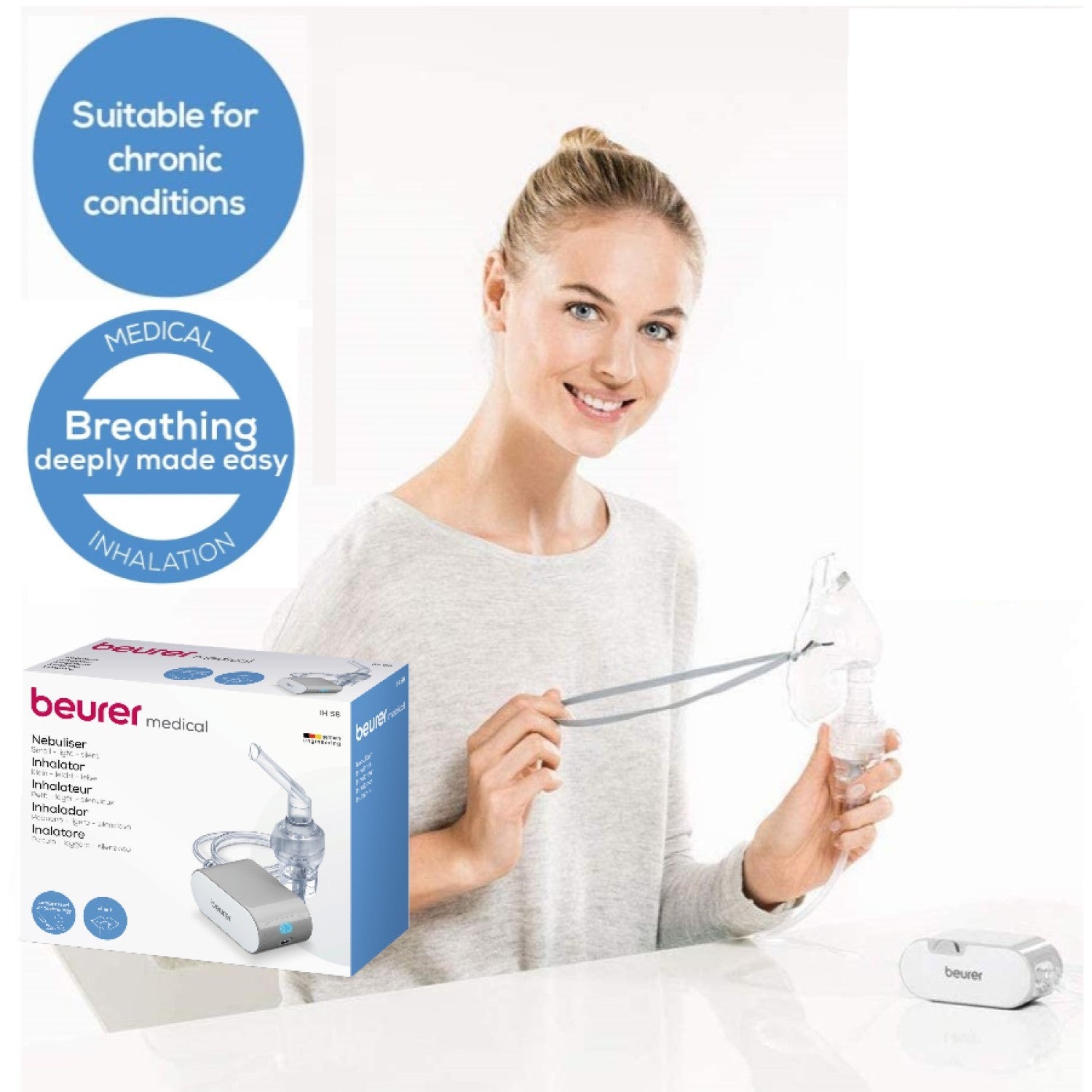 Beurer IH 58 Compact & Portable Nebuliser with Compressed Air Technology