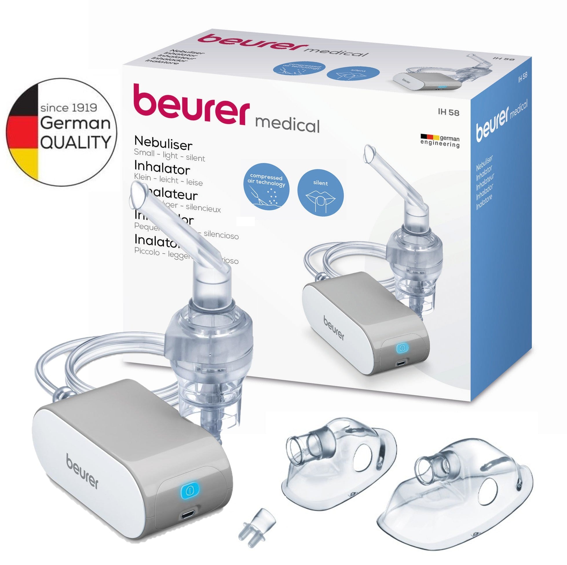 Beurer IH 58 Compact & Portable Nebuliser with Compressed Air Technology