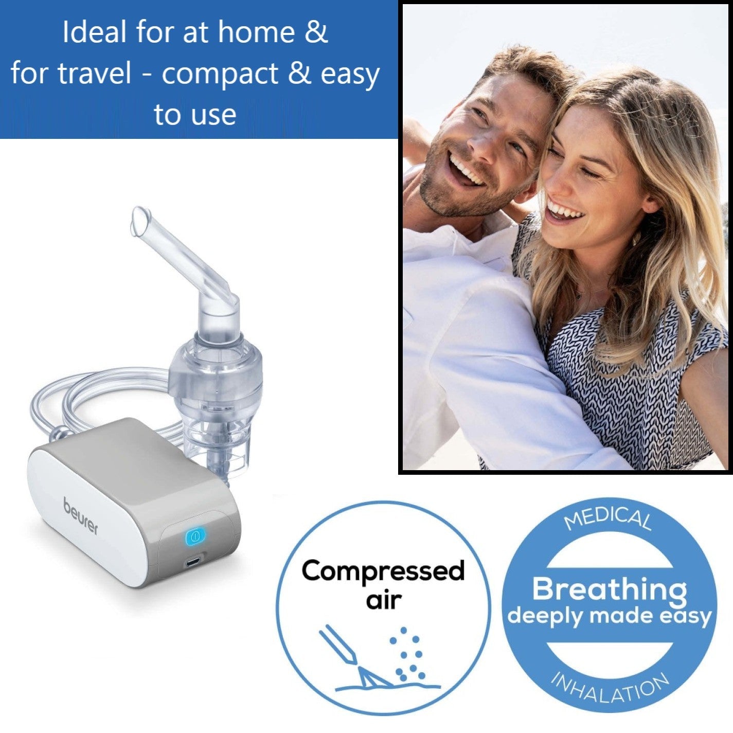 Beurer IH 58 Compact & Portable Nebuliser with Compressed Air Technology