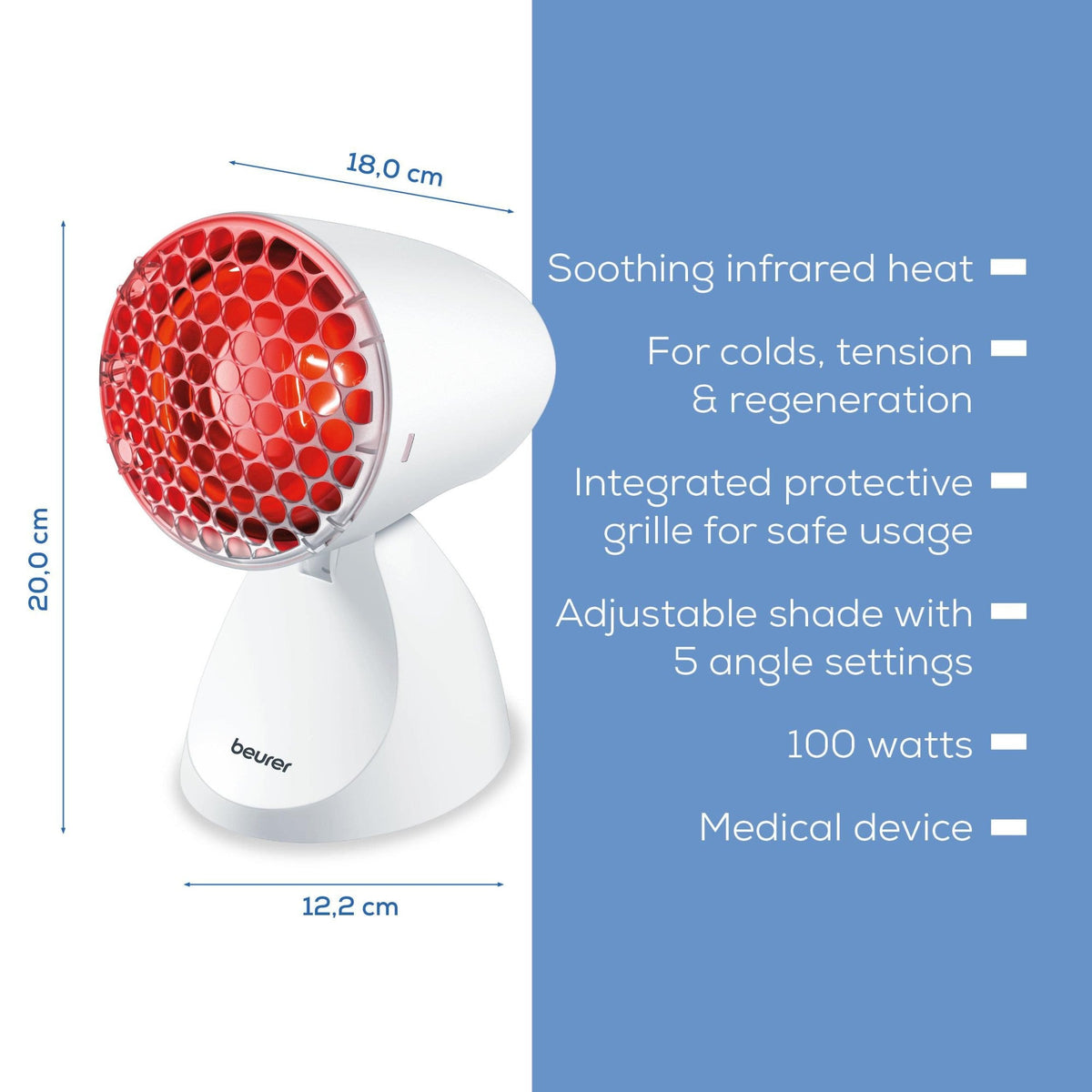 Beurer Germany Infrared Heat Lamp 100W | With Goggles & Shield | IL 11