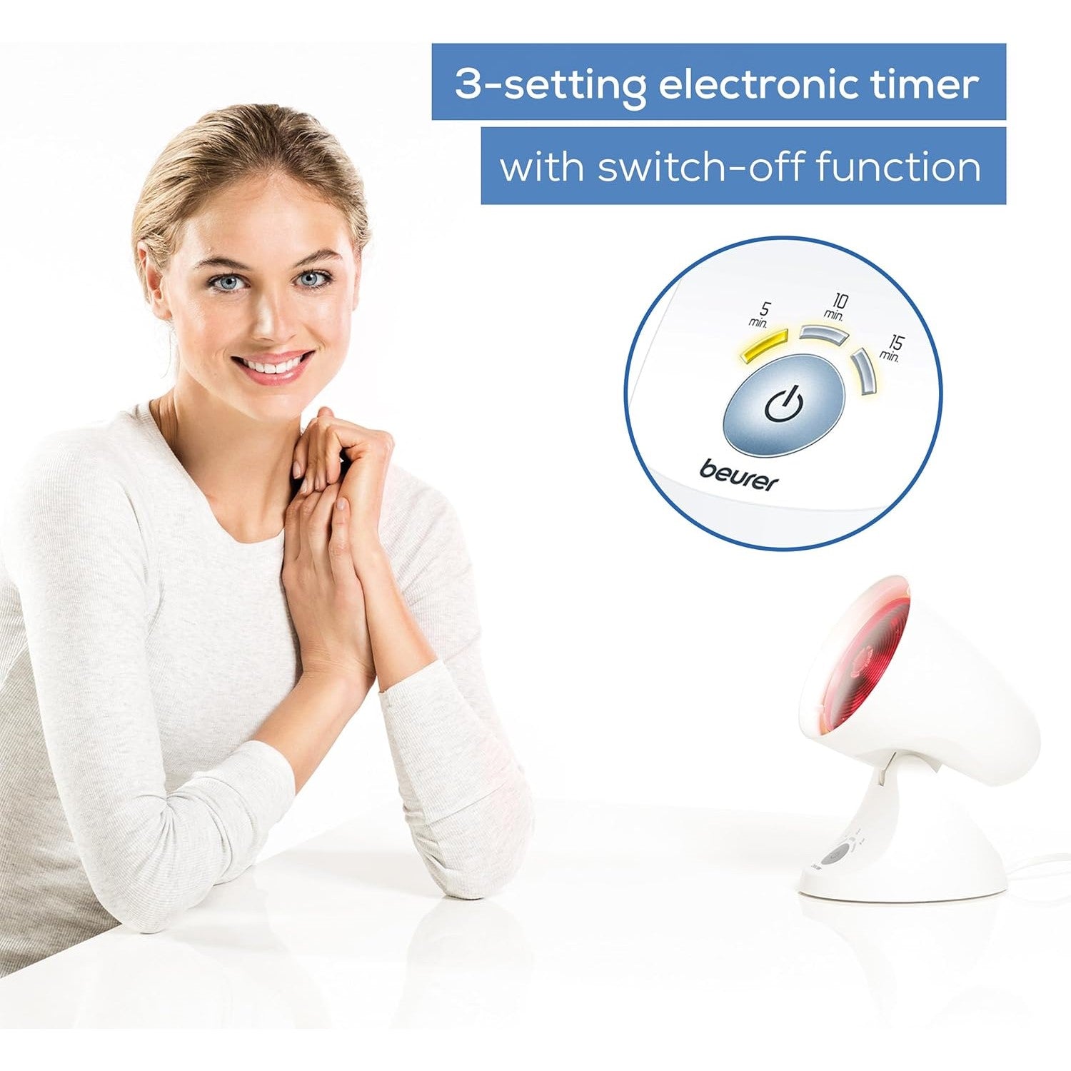 Demo - Beurer IL 35 Infrared Heat Lamp with Timer for Pain & Cold Relief, Muscle Strain