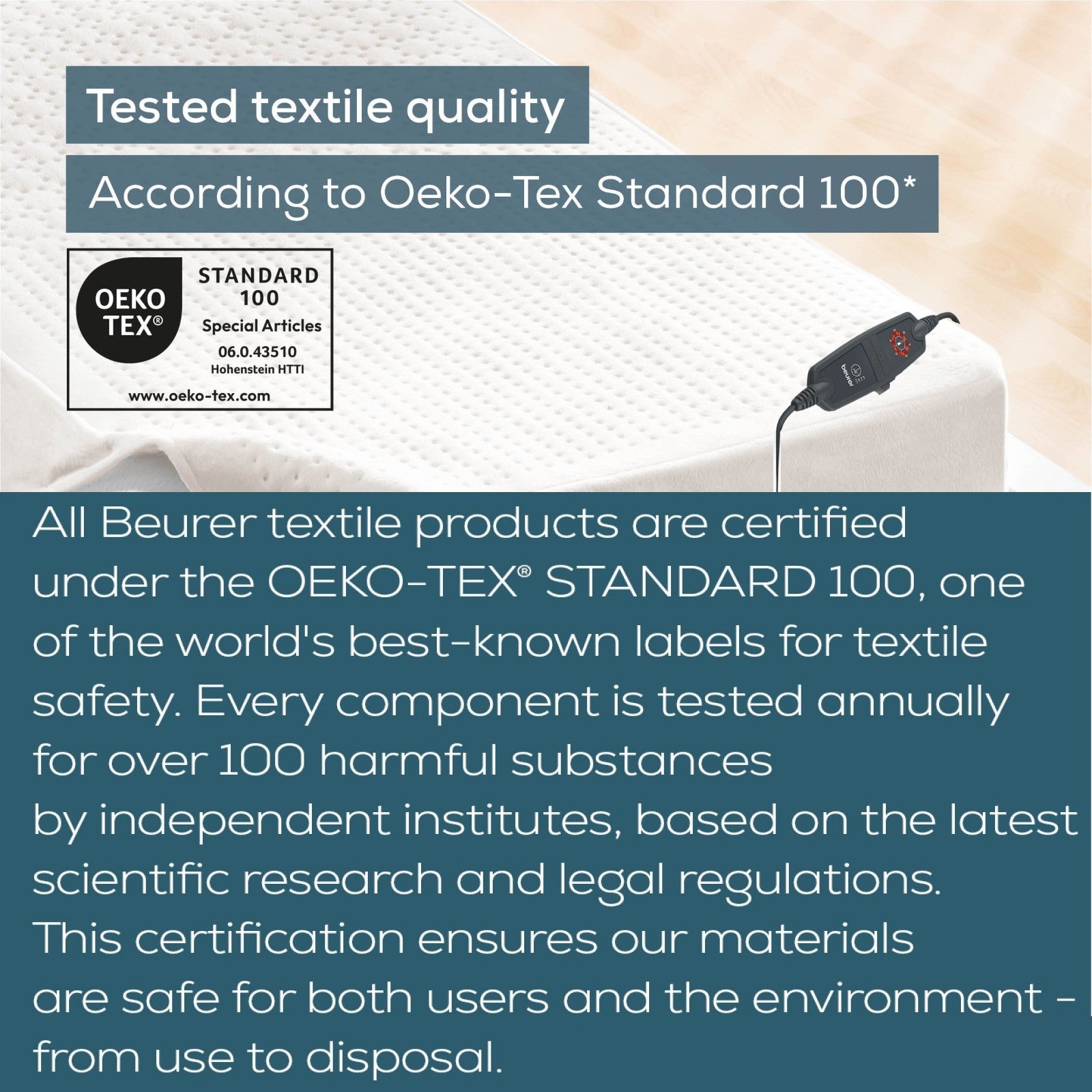 Beurer Germany Indulgence Heated Electric Blanket Mattress Topper | Dual Controls | 6 Heat Settings | Low Energy Use | Super King XL (180 x 200 cm)
