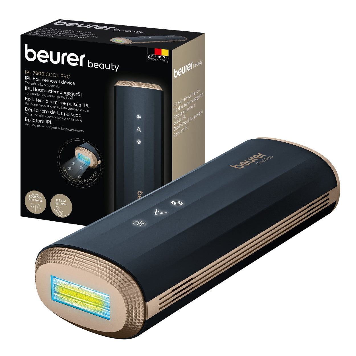 Beurer IPL 7800 Cool Pro: IPL Laser Technology Home Hair Removal Device with Cooling Function for Face & Body