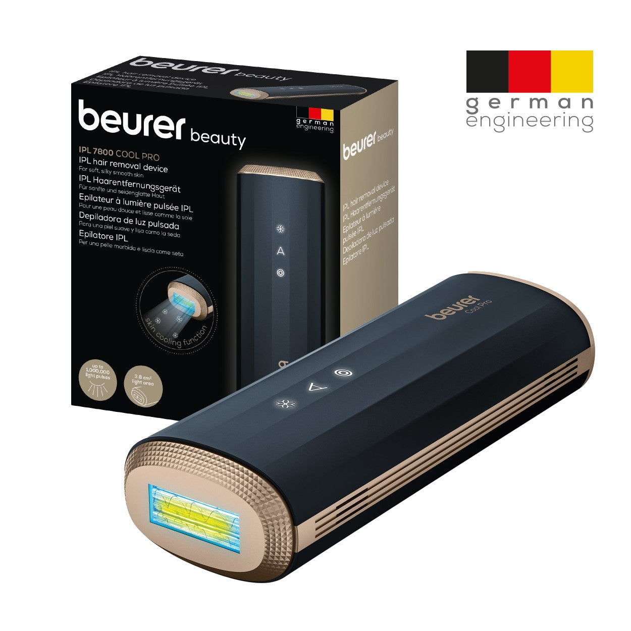 Beurer IPL 7800 Cool Pro: IPL Laser Technology Home Hair Removal Device with Cooling Function for Face & Body