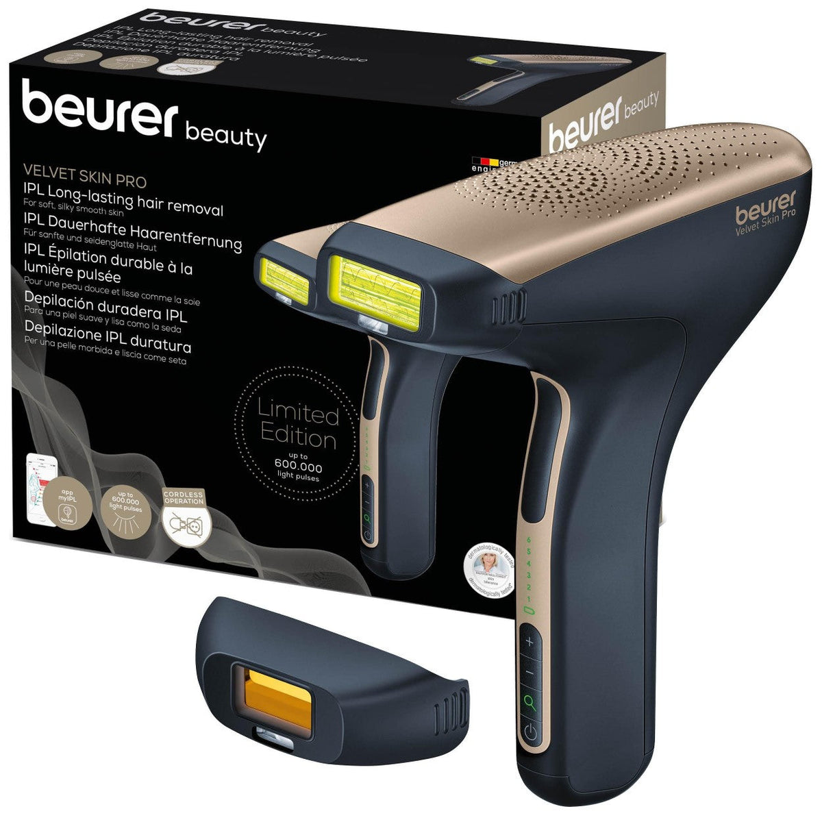 Beurer IPL Laser Hair Removal Device: Cordless IPL 8800+App for Face & Body