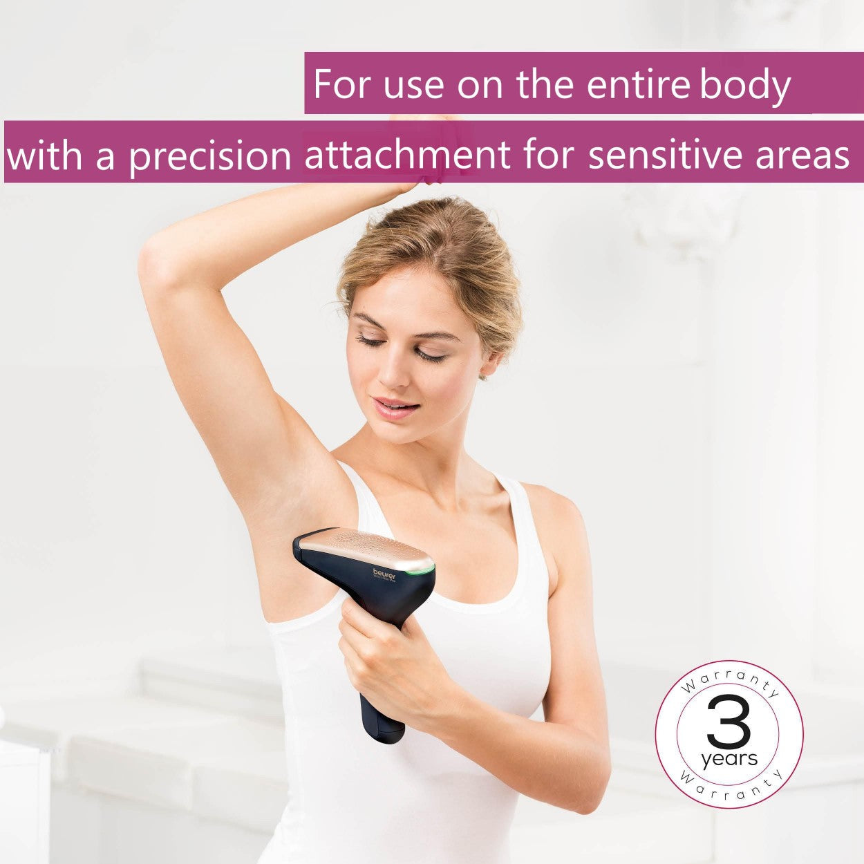 Beurer IPL Laser Hair Removal Device: Cordless IPL 8800+App for Face & Body