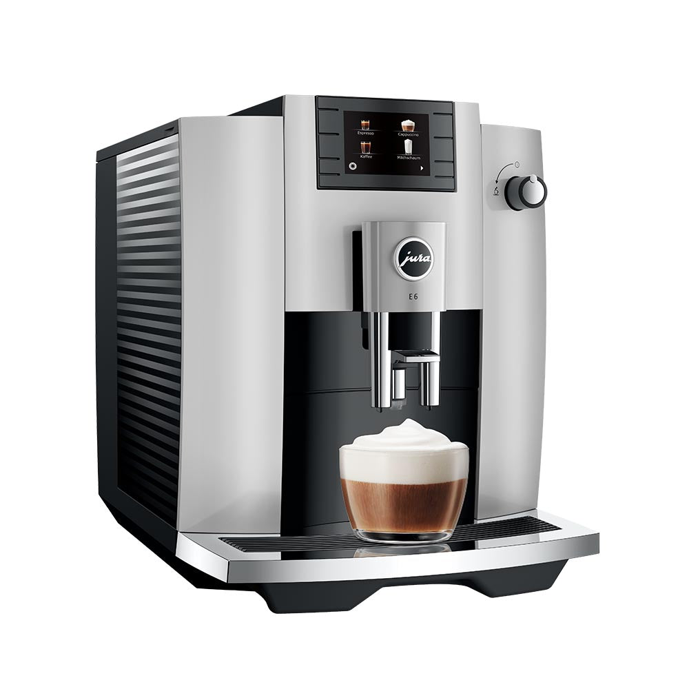 Jura E6 Coffee Machine Incl. Glass Milk Container & Mostra Di Cafe Forza #2 Coffee Beans (1kg)