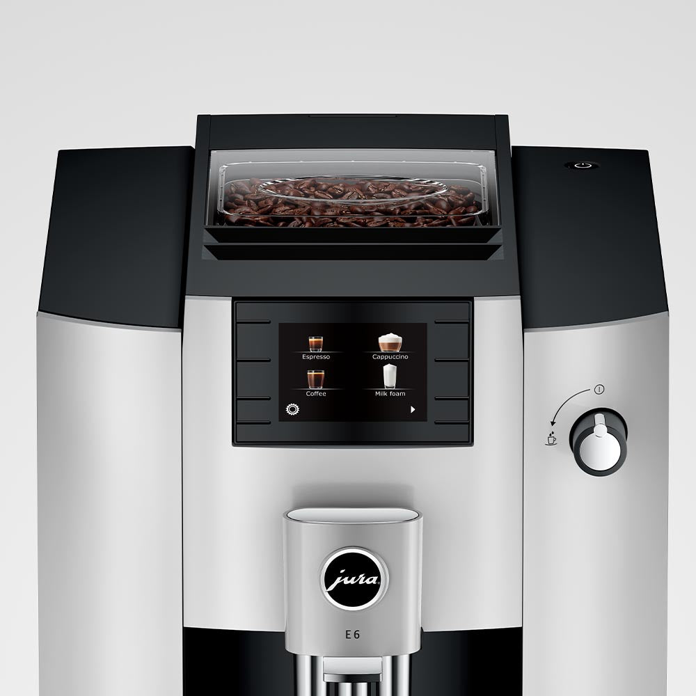 Jura E6 Coffee Machine Incl. Glass Milk Container & Mostra Di Cafe Forza #2 Coffee Beans (1kg)