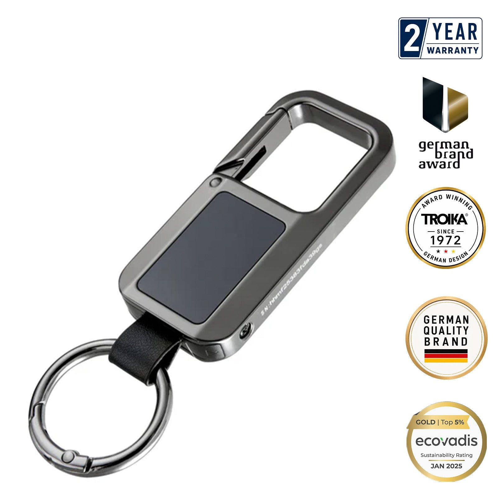 TROIKA Germany Apple Find My Clip Keyring | Track Keys & Bags | Gunmetal