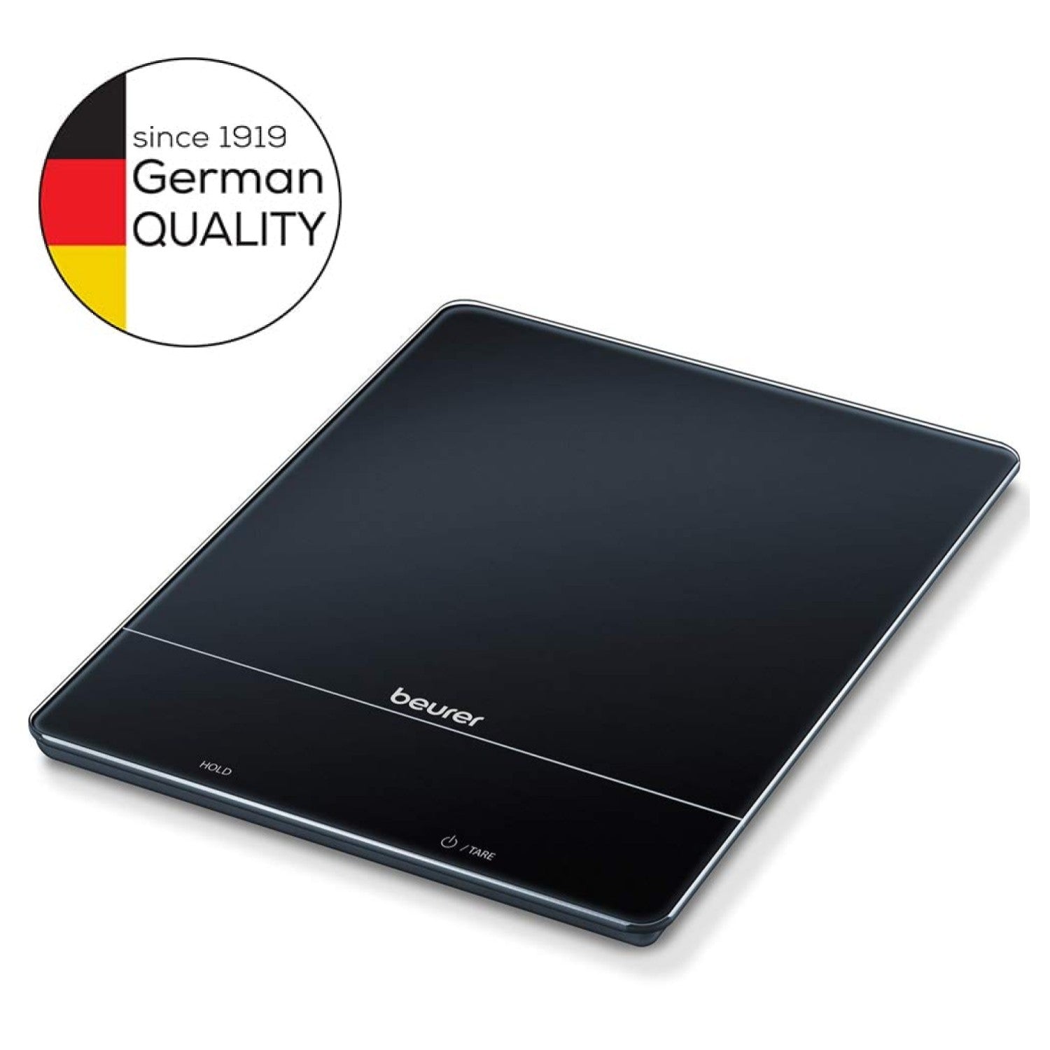 Beurer KS 34 Digital Glass Kitchen Scale: XL 15kg Weight Capacity. 1g Increments. Large LED Display