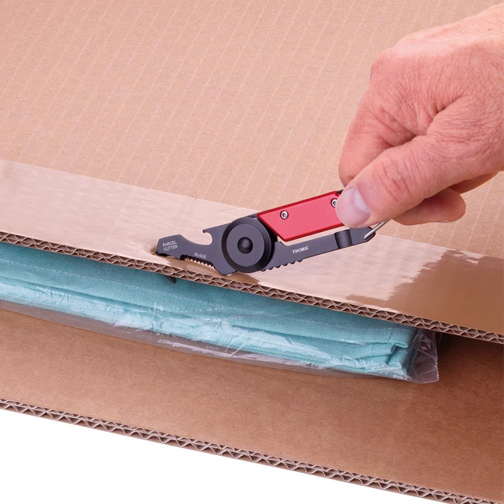 TROIKA Pocket Multi-Tool: 5 Functions with Parcel Knife EGON Black/Grey