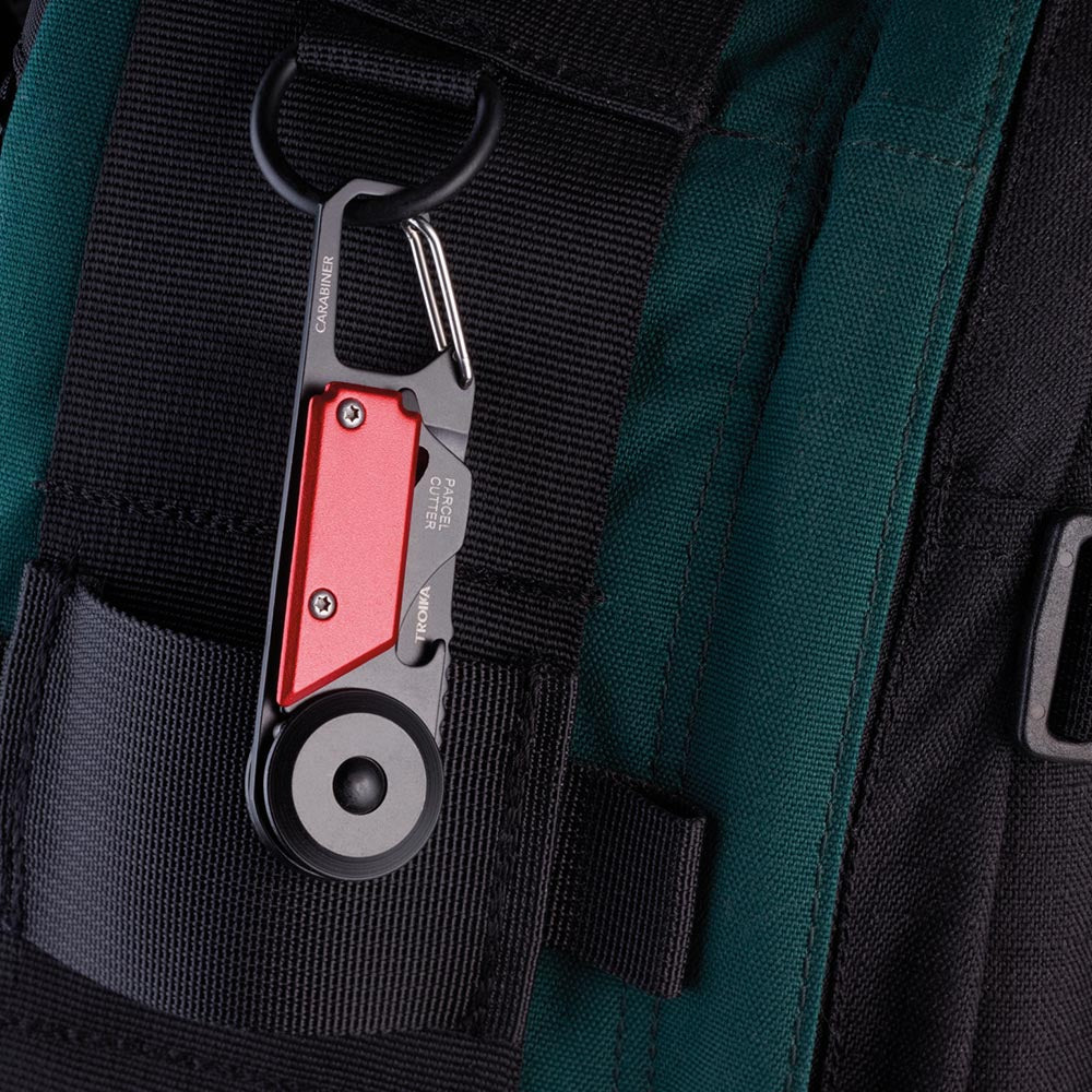 TROIKA Pocket Multi-Tool: 5 Functions with Parcel Knife EGON Black/Red