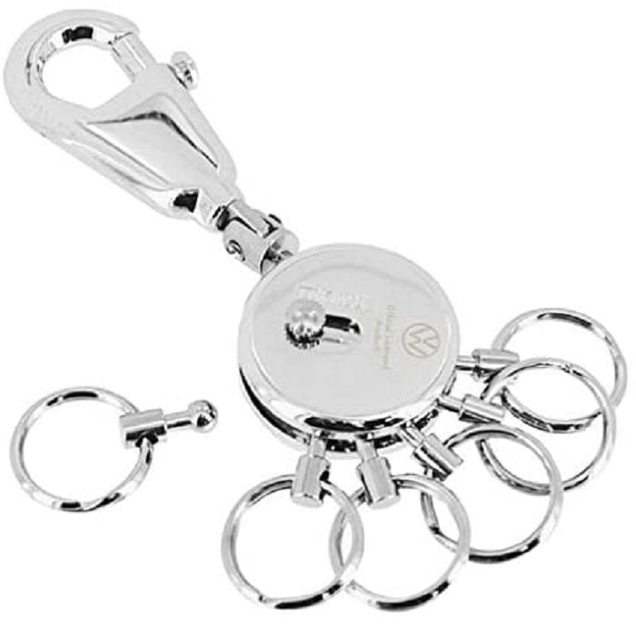 TROIKA Keyring with Carabiner and 6 Rings Volkswagen VW Logo PATENT