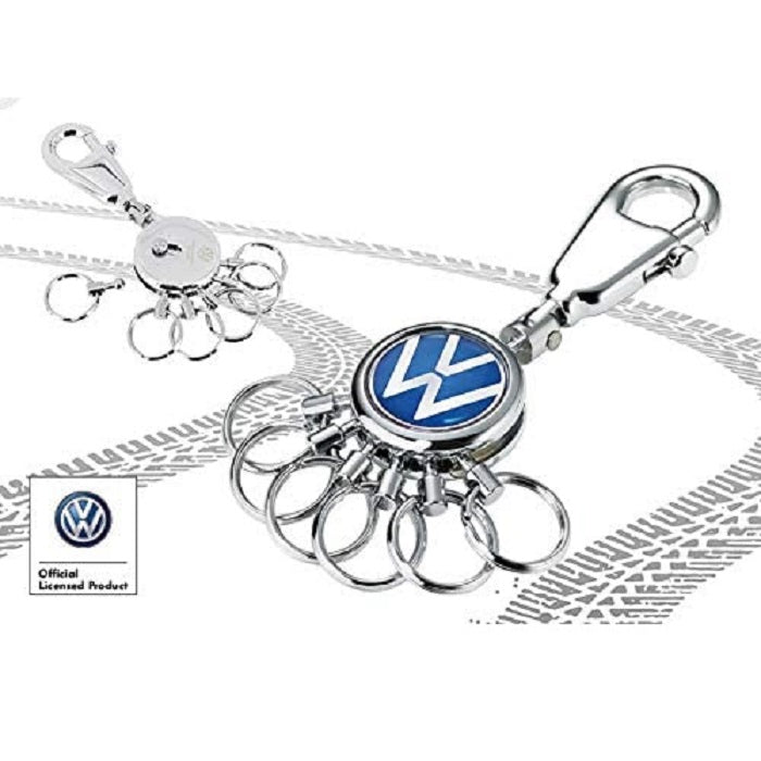 TROIKA Keyring with Carabiner and 6 Rings Volkswagen VW Logo PATENT