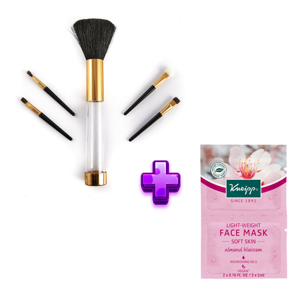 Kellermann Cosmetic Brushes + 2x Kneipp Soft Skin Face Masks 5ml