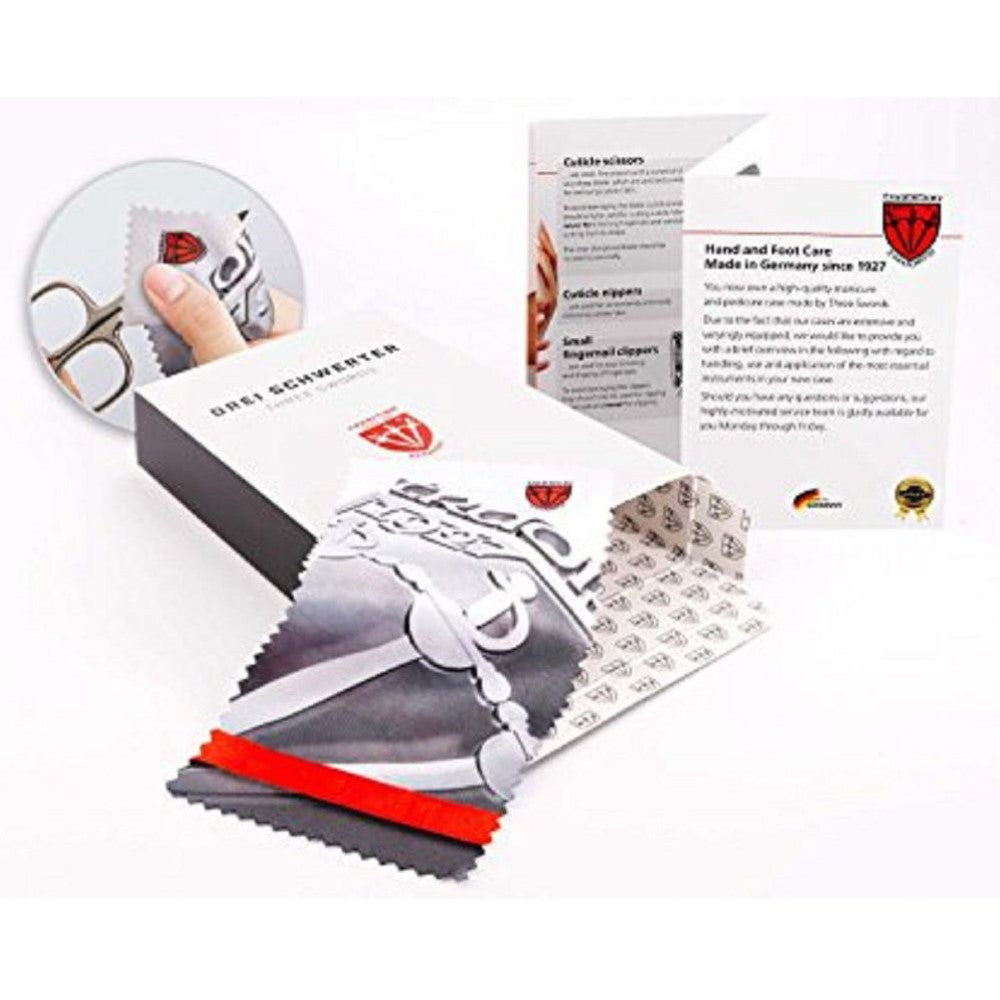 Kellermann 3 Swords Manicure Set: 11 Extra-Fine Quality Steel Tools in a Black Genuine Leather Case L 7871 FN